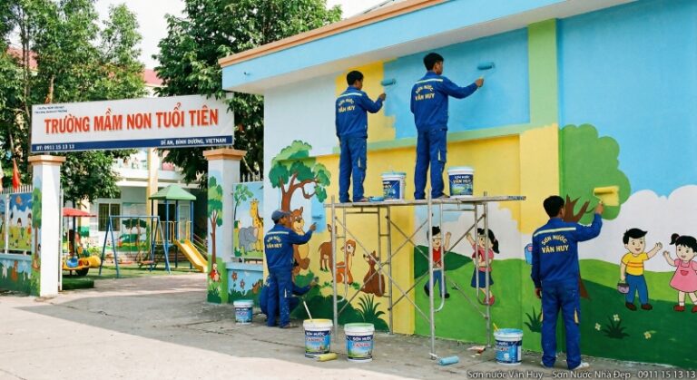 Thi công sơn nước trường học giá rẻ