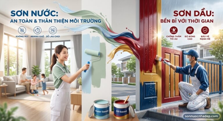 sơn nước sơn dầu khác nhau