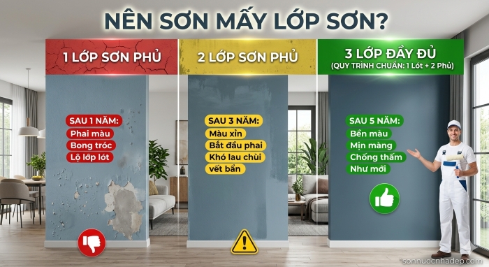Nên Sơn Mấy Lớp Sơn? — Câu Trả Lời Từ Thợ 500+ Công Trình